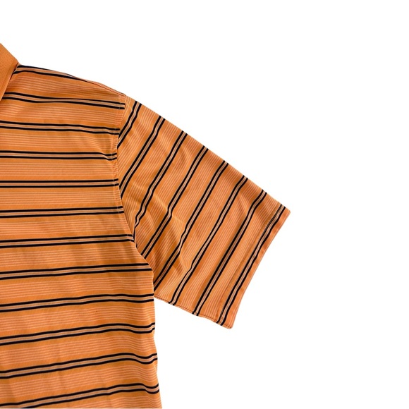 ⭐️ 5/$25 Lone Cypress by Pebble Beach large orange and navy striped polo - Picture 3 of 8